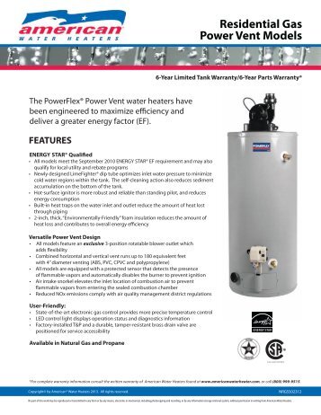Residential Gas Power Vent Models - American Water Heaters