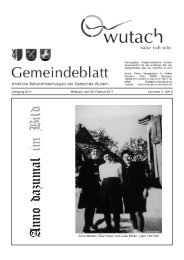 Geburtstagsjubilare - der Gemeinde Wutach