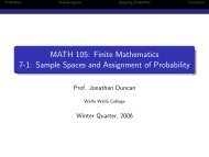 Sample Spaces and Assignment of Probability