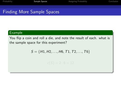 Sample Spaces and Assignment of Probability