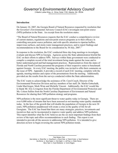 Recommendations of the Environmental Advisory Council to ...