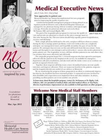 Medical Executive News - Memorial.org