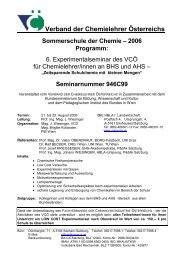 Seminarnummer 946C99 - Verband der Chemielehrer Ãsterreichs