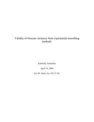 Validity of forecast variances from exponential smoothing methods.