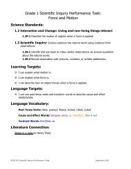 Grade 1 Scientific Inquiry Performance Task: Force and Motion