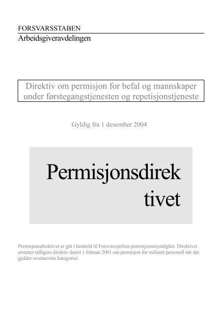 Permisjonsdirektivet - NOSU