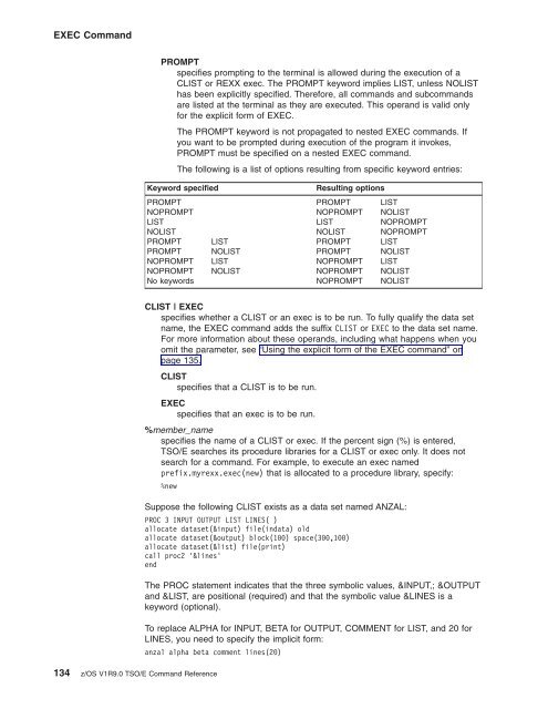 z/OS V1R9.0 TSO/E Command Reference