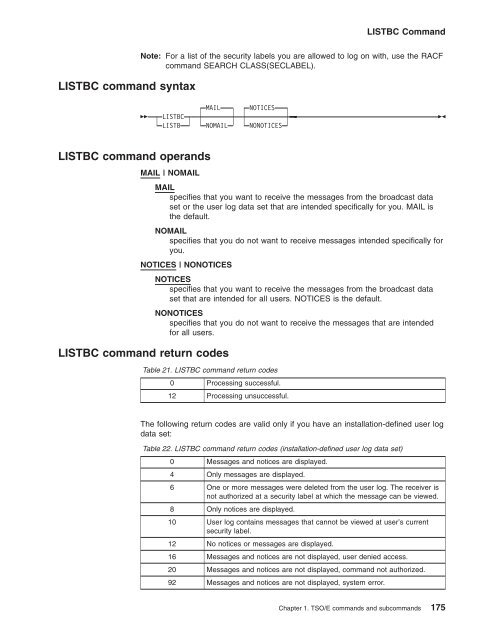 z/OS V1R9.0 TSO/E Command Reference