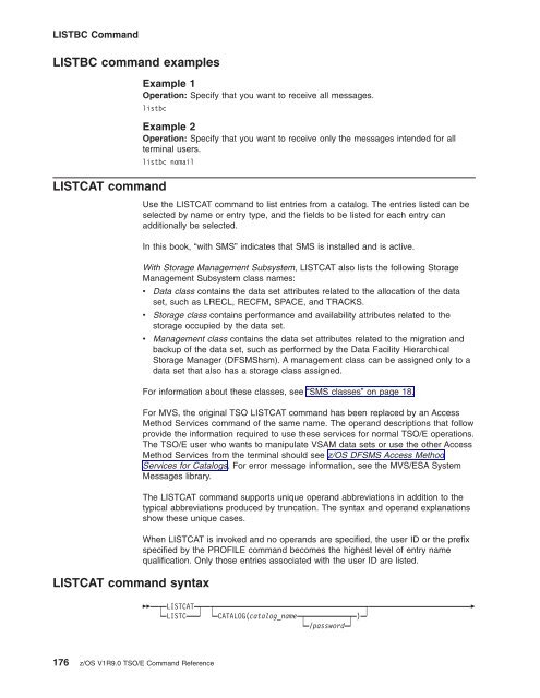 z/OS V1R9.0 TSO/E Command Reference