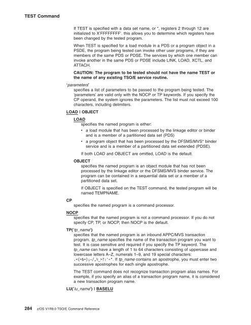 z/OS V1R9.0 TSO/E Command Reference