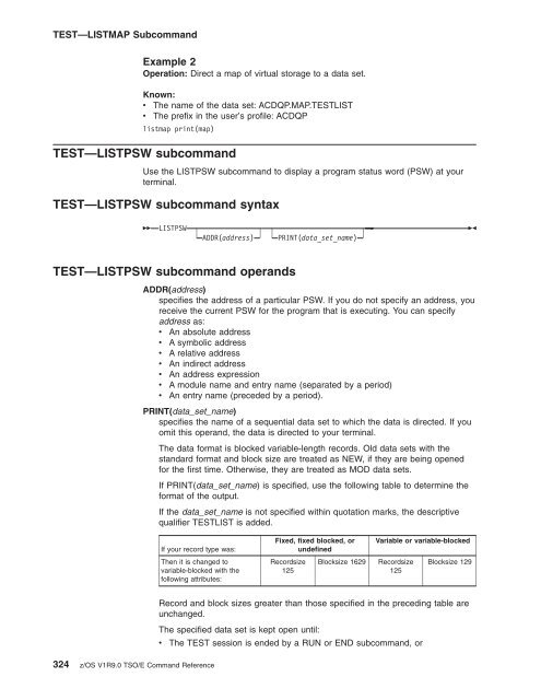 z/OS V1R9.0 TSO/E Command Reference