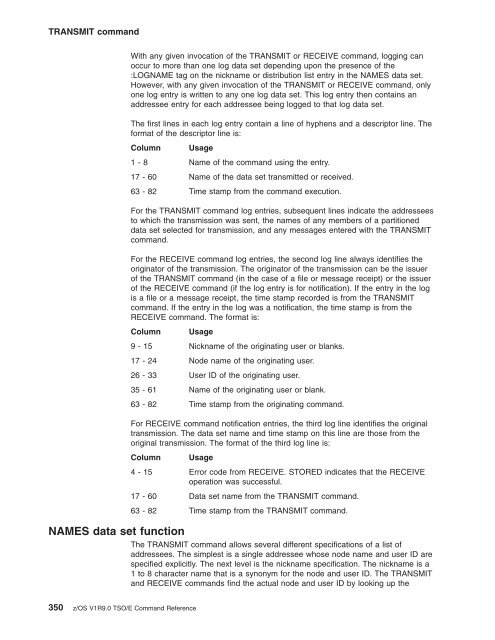 z/OS V1R9.0 TSO/E Command Reference