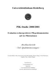 PIK-Studie 2000/2001 - UniversitÃ¤tsKlinikum Heidelberg