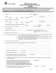 SPECIAL EVENTS PERMIT APPLICATION - Arvada