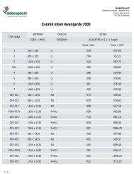 Cennik okien Avangarde 7000 - Dobroplast