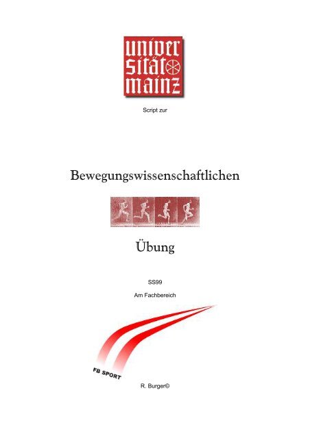 Bewegungswissenschaftlichen Ãbung - Fachbereich Sport der ...