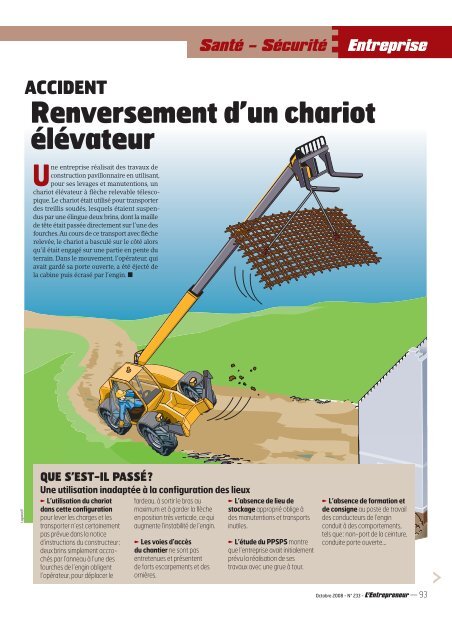 Renversement d'un chariot Ã©lÃ©vateur