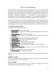 1 How to write a risk assessment The University has a Duty of Care ...