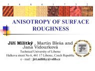 ANISOTROPY OF SURFACE ROUGHNESS - Centrum Textil