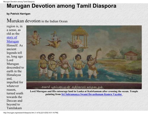 Murugan Devotion among Tamil Diaspora - Murugan Bhakti