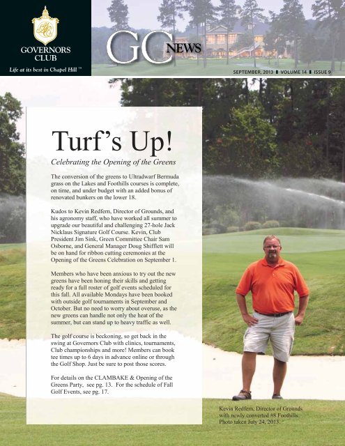 Turf's Up! - Governors Club Property Owners Association