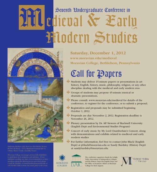 Call for Papers - Moravian College