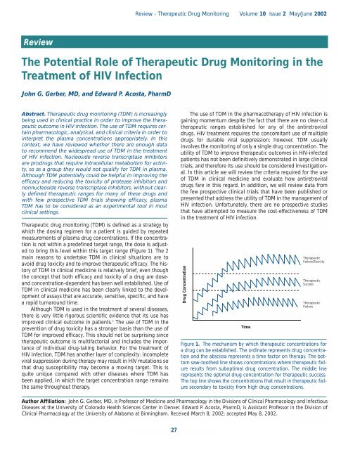 The Potential Role of Therapeutic Drug Monitoring in the Treatment ...