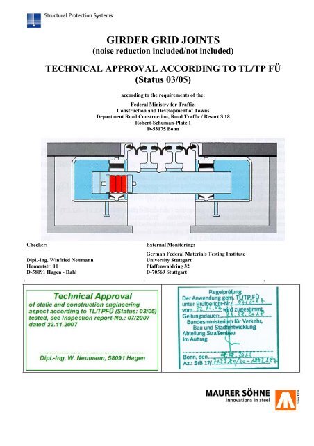 Technical Approval Girder Grid - Maurer Söhne Group