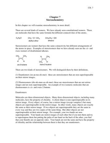 Chapter 7 Stereochemistry - myweb