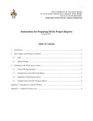 Instructions for Preparing MASc Project Reports - Faculty of ...