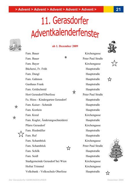 Gemeindekurier Dezember 2009 - Gerasdorf