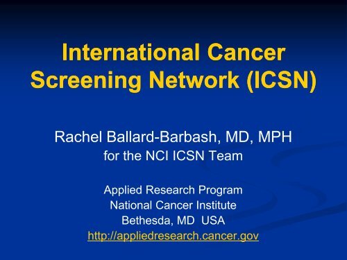 International Breast Cancer Screening Network - Applied Research ...