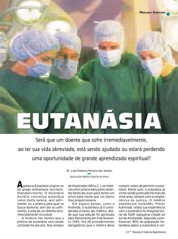 Eutanasia - Revista CristÃ£ de Espiritismo