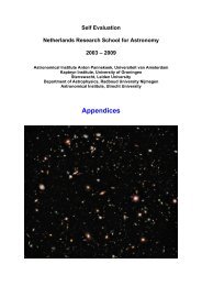 Self Evaluation Netherlands Research School for Astronomy 2003