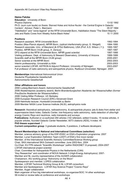 Self Evaluation Netherlands Research School for Astronomy 2003