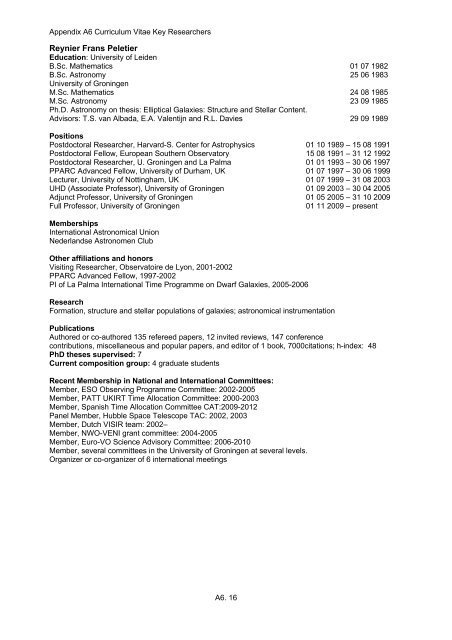 Self Evaluation Netherlands Research School for Astronomy 2003