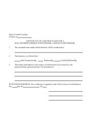 Certificate of Assumed Name for Sole Proprietorship ... - Duplin County