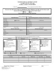 Family Court Cover Sheet - the Clark County Courts in Las Vegas