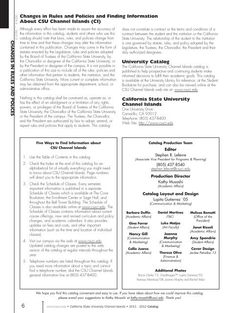 Download printable catalog - CSU Channel Islands