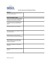 Pharmacist interview plan and questions - Impact