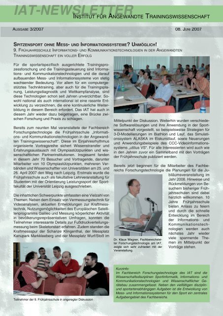 Newsletter 3/2007 - Institut für Angewandte Trainingswissenschaft ...