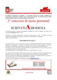 2Â° concorso di storie personali SCRIVITIAMODENA - CGIL Modena