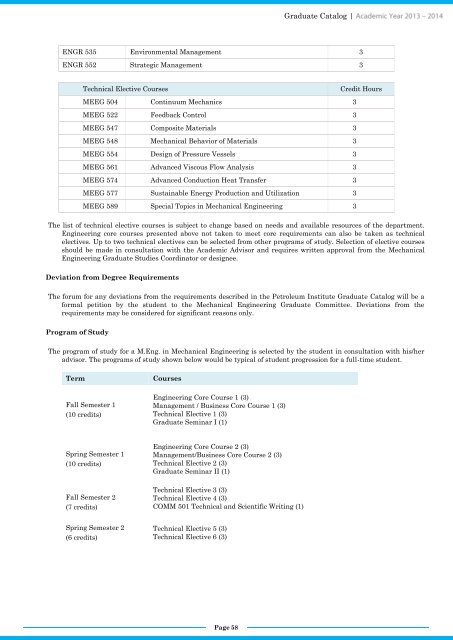 GRADUATE CATALOG - The Petroleum Institute