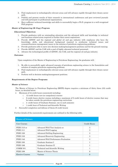 GRADUATE CATALOG - The Petroleum Institute