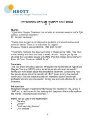 HYPERBARIC OXYGEN THERAPY FACT SHEET - Castle Craig