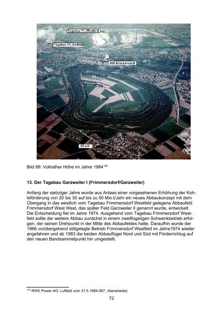 Braunkohlenbergbau in Frimmersdorf, Langfassung - Dr. Peter Zenker