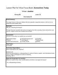 Lesson Plan for Virtue Focus Book: Somewhere Today Virtue: Justice