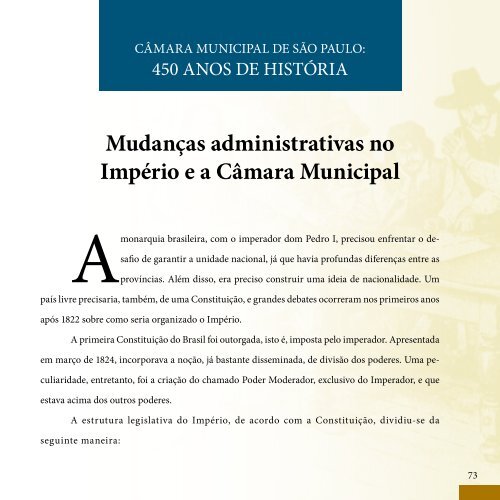 cÃ¢mara municipal de sÃ£o paulo: 450 anos de histÃ³ria - Governo do ...