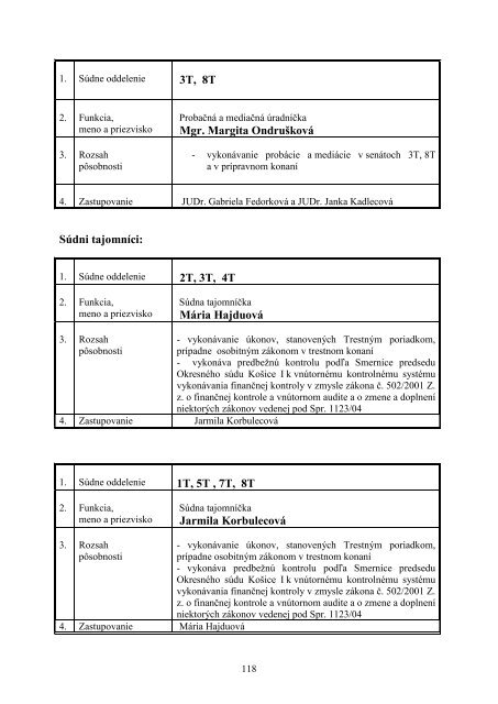 OKRESNÝ SÚD KOŠICE I - Ministerstvo spravodlivosti SR