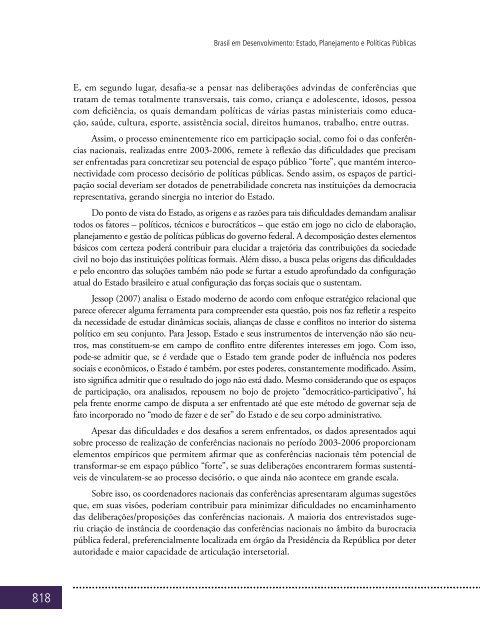 Brasil em Desenvolvimento: Estado, Planejamento e PolÃ­ticas - Ipea